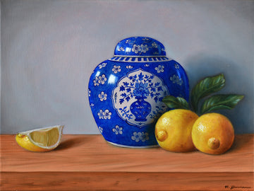 Prunus Jar with Lemons