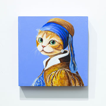 Cat with Pearl Earrings